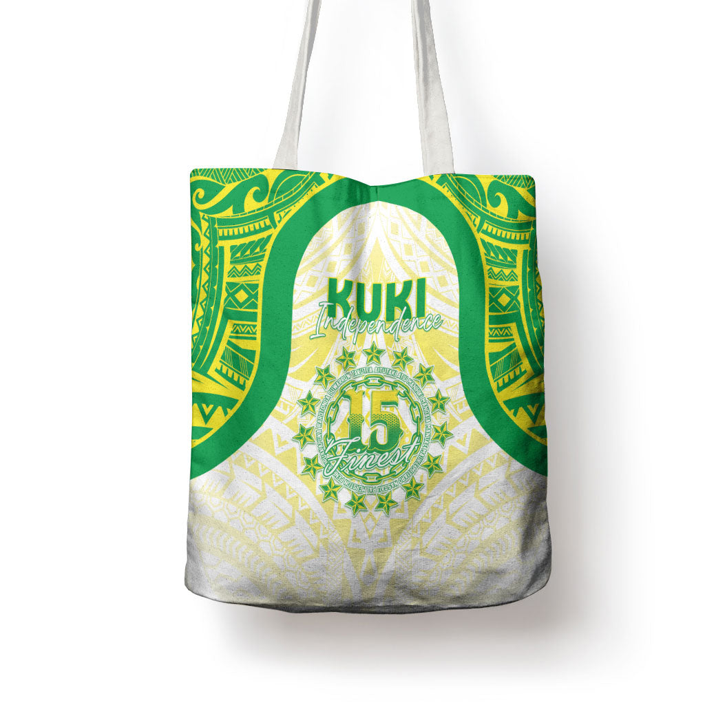 Kuki Independence 2026 Tote Bag Cook Islands 15 Finest White Version LT05 - Polynesian Pride