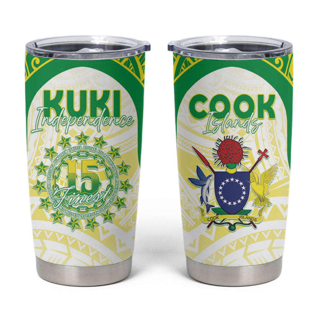 Kuki Independence 2026 Tumbler Cup Cook Islands 15 Finest White Version LT05 White - Polynesian Pride