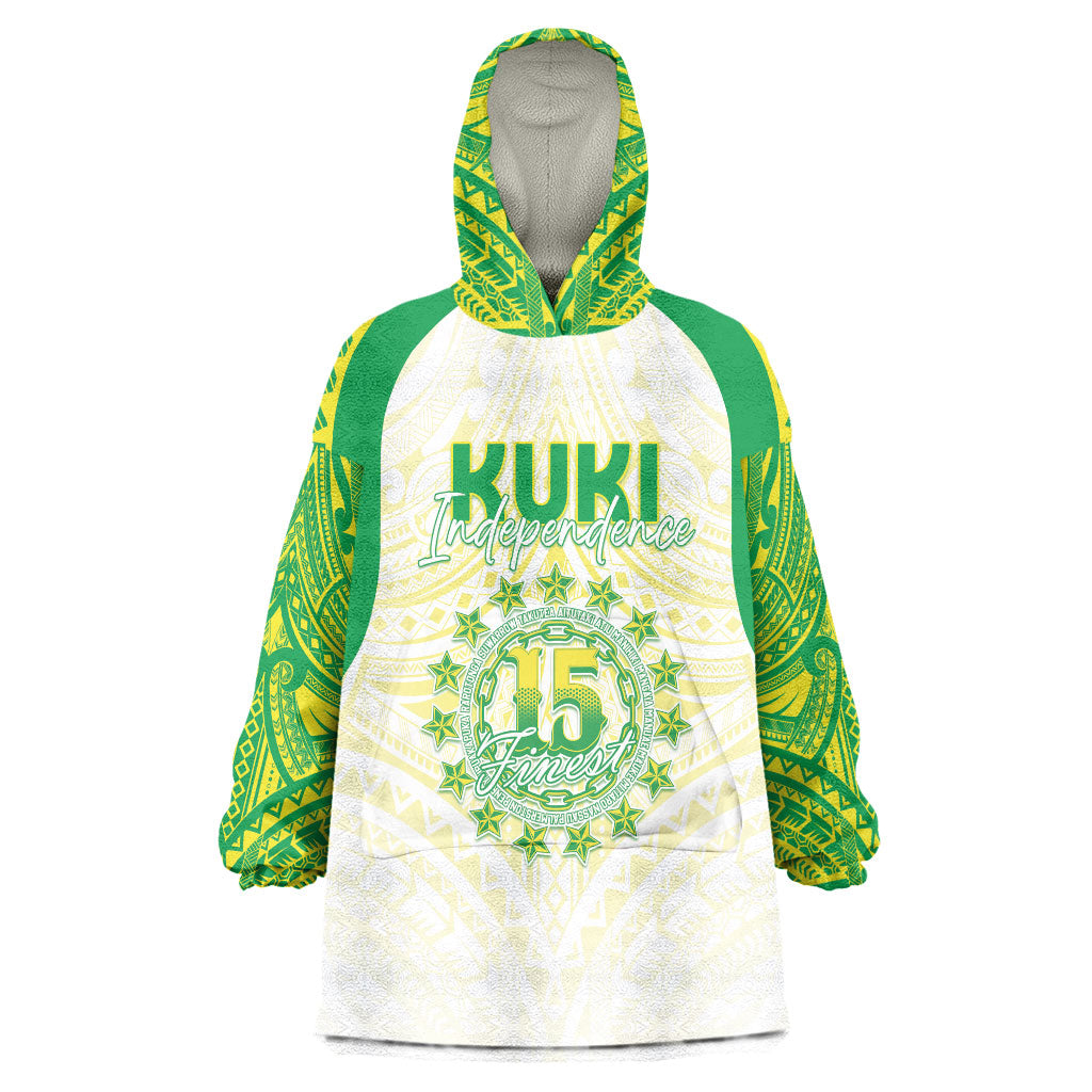 Kuki Independence 2026 Wearable Blanket Hoodie Cook Islands 15 Finest White Version LT05 One Size White - Polynesian Pride