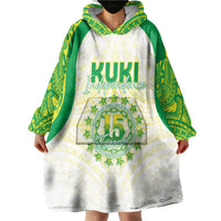 Kuki Independence 2026 Wearable Blanket Hoodie Cook Islands 15 Finest White Version LT05 - Polynesian Pride