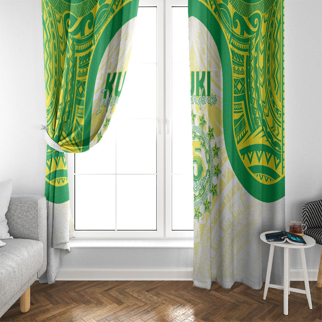 Kuki Independence 2026 Window Curtain Cook Islands 15 Finest White Version LT05 - Polynesian Pride