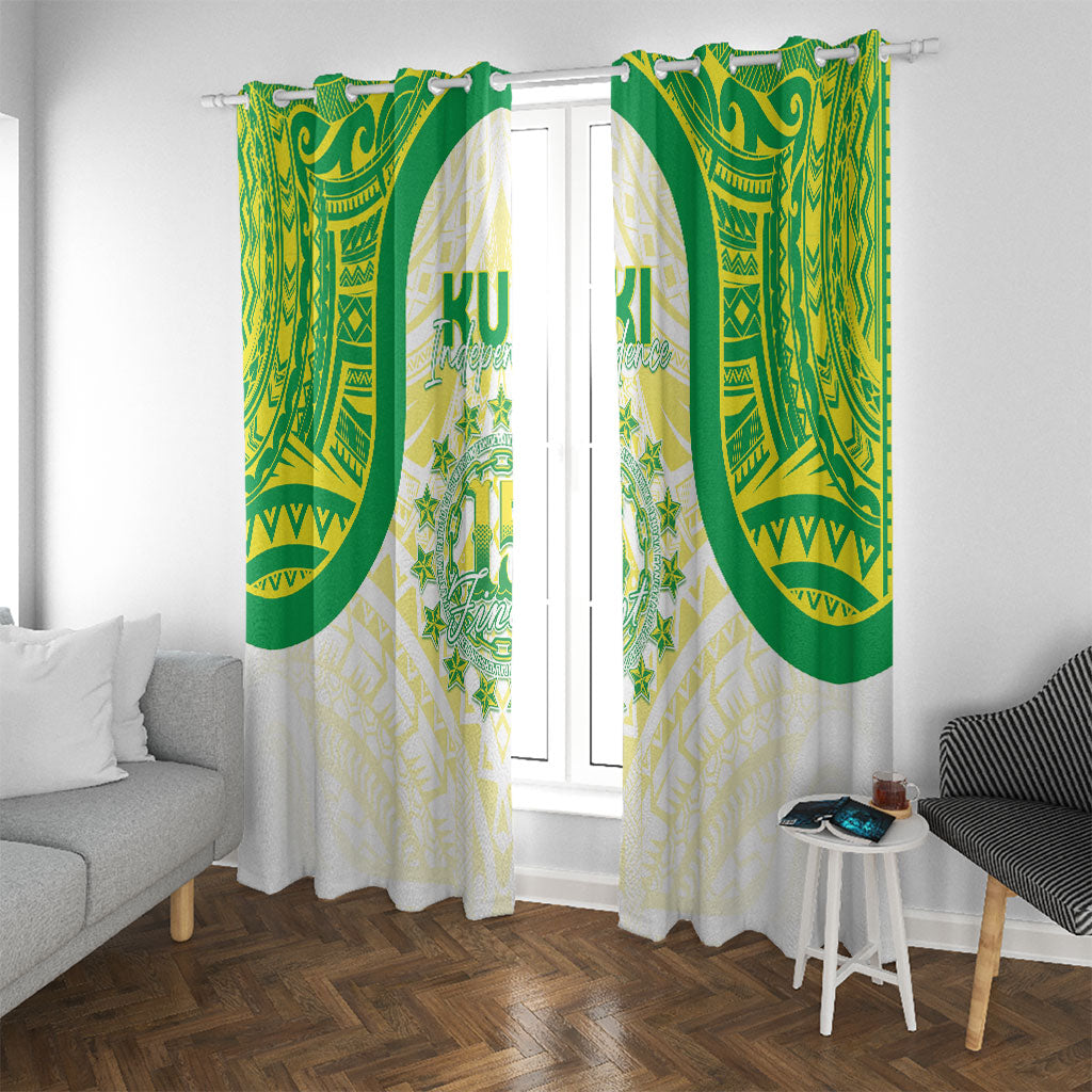 Kuki Independence 2026 Window Curtain Cook Islands 15 Finest White Version LT05 With Grommets White - Polynesian Pride