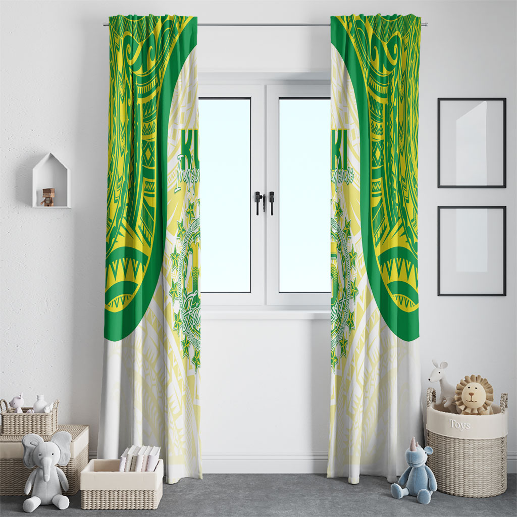 Kuki Independence 2026 Window Curtain Cook Islands 15 Finest White Version LT05 - Polynesian Pride