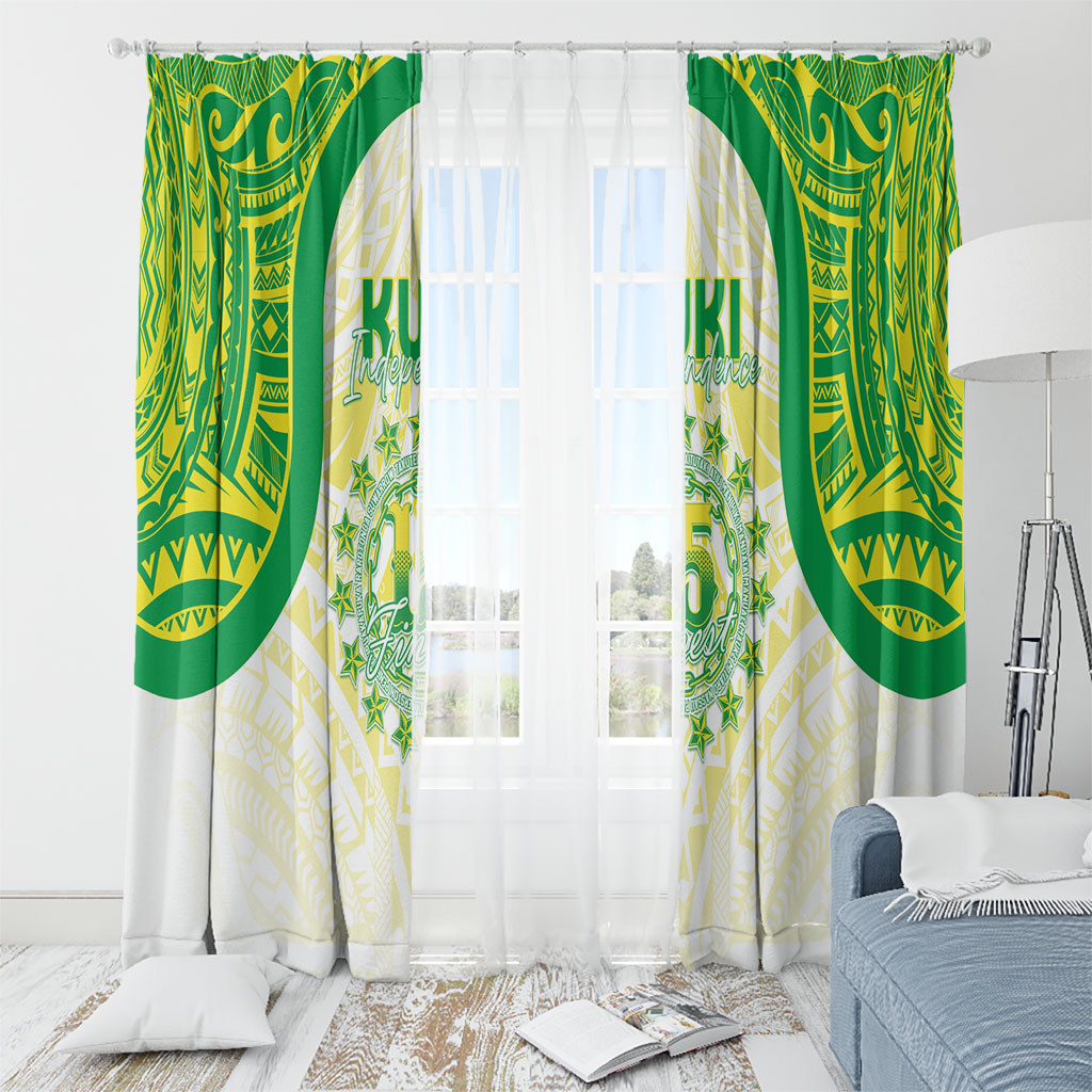 Kuki Independence 2026 Window Curtain Cook Islands 15 Finest White Version LT05 - Polynesian Pride