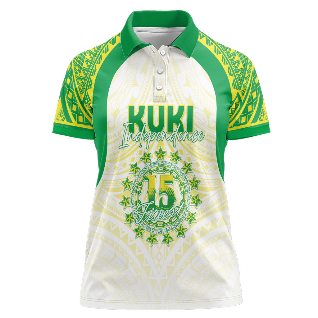 Kuki Independence 2026 Women Polo Shirt Cook Islands 15 Finest White Version LT05 Female White - Polynesian Pride