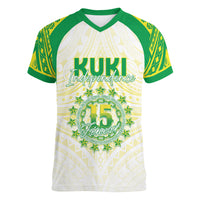 Kuki Independence 2026 Women V-Neck T-Shirt Cook Islands 15 Finest White Version LT05 Female White - Polynesian Pride