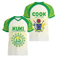 Kuki Independence 2026 Women V-Neck T-Shirt Cook Islands 15 Finest White Version LT05 - Polynesian Pride