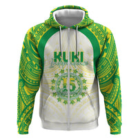 Kuki Independence 2026 Zip Hoodie Cook Islands 15 Finest White Version LT05 Zip Hoodie White - Polynesian Pride
