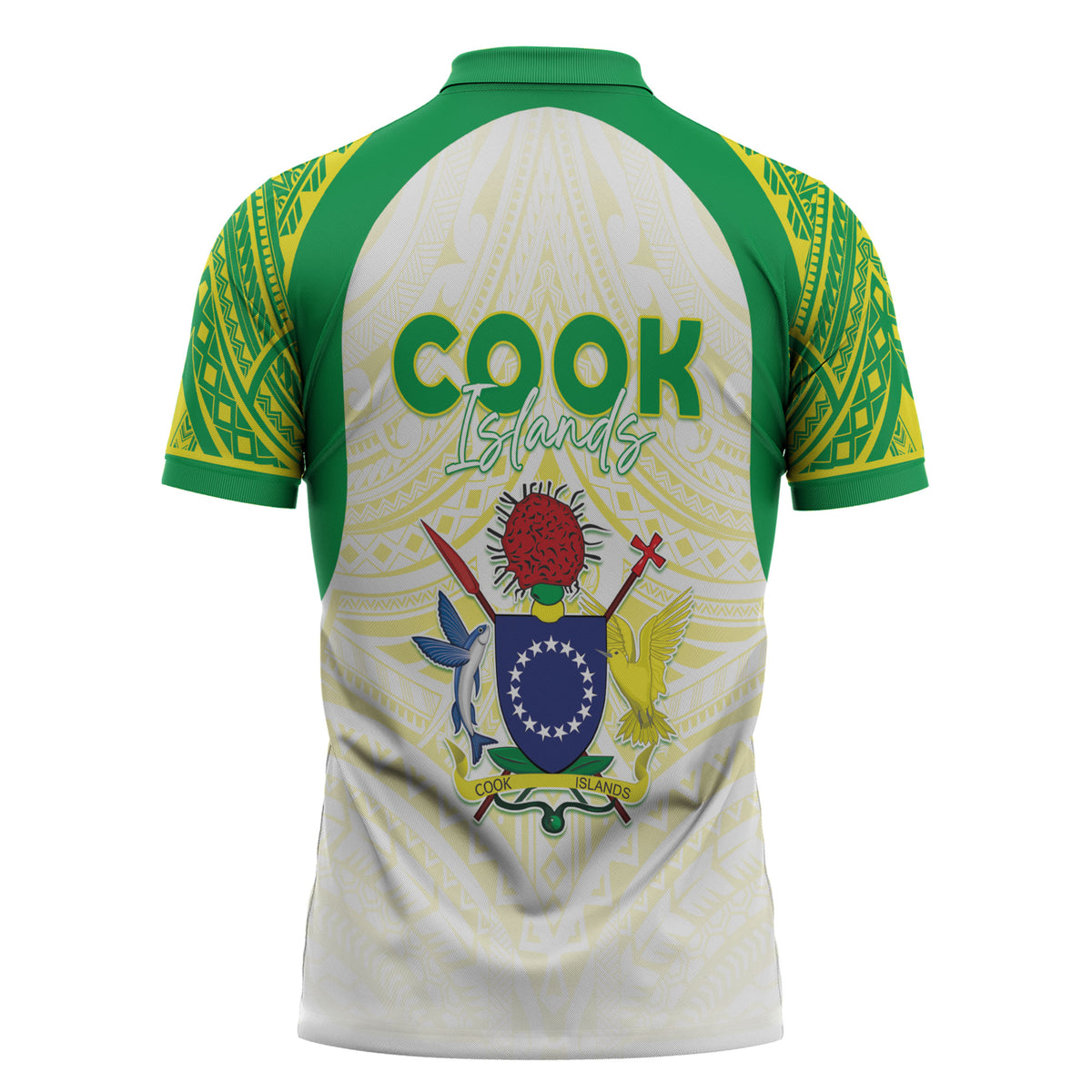 Kuki Independence 2026 Zipper Polo Shirt Cook Islands 15 Finest White Version LT05 - Polynesian Pride