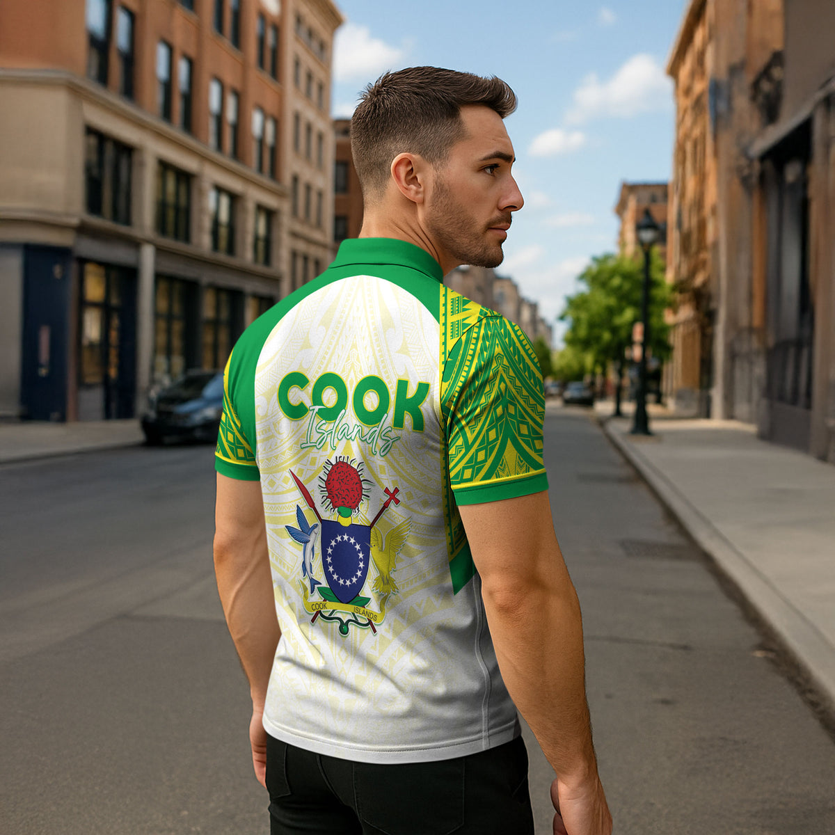 Kuki Independence 2026 Zipper Polo Shirt Cook Islands 15 Finest White Version LT05 - Polynesian Pride