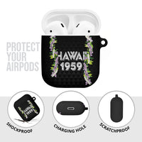 Hawaii Statehood Day AirPods Case Kakau Pattern With Maile Pikake Honohono Lei LT05 - Polynesian Pride