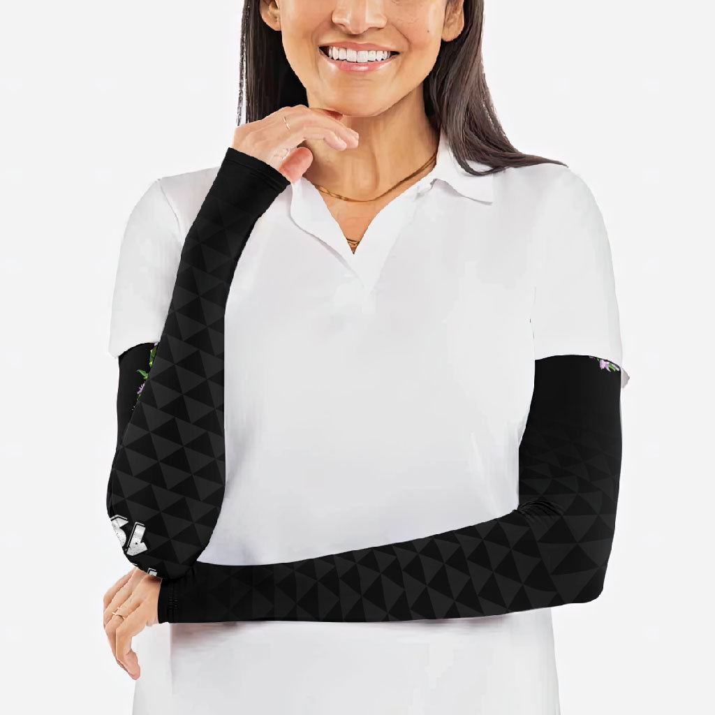 Hawaii Statehood Day Arm Sleeves Kakau Pattern With Maile Pikake Honohono Lei LT05 - Polynesian Pride