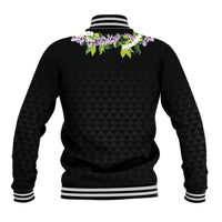 Hawaii Statehood Day Baseball Jacket Kakau Pattern With Maile Pikake Honohono Lei LT05 - Polynesian Pride