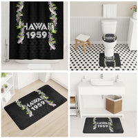 Hawaii Statehood Day Bathroom Set Kakau Pattern With Maile Pikake Honohono Lei LT05 - Polynesian Pride