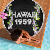 Hawaii Statehood Day Beach Blanket Kakau Pattern With Maile Pikake Honohono Lei LT05 - Polynesian Pride