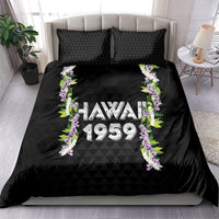 Hawaii Statehood Day Bedding Set Kakau Pattern With Maile Pikake Honohono Lei LT05 - Polynesian Pride