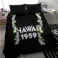 Hawaii Statehood Day Bedding Set Kakau Pattern With Maile Pikake Honohono Lei LT05 - Polynesian Pride