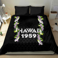 Hawaii Statehood Day Bedding Set Kakau Pattern With Maile Pikake Honohono Lei LT05 - Polynesian Pride