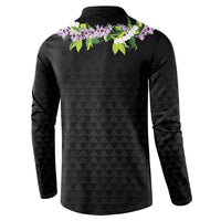 Hawaii Statehood Day Button Sweatshirt Kakau Pattern With Maile Pikake Honohono Lei LT05 - Polynesian Pride