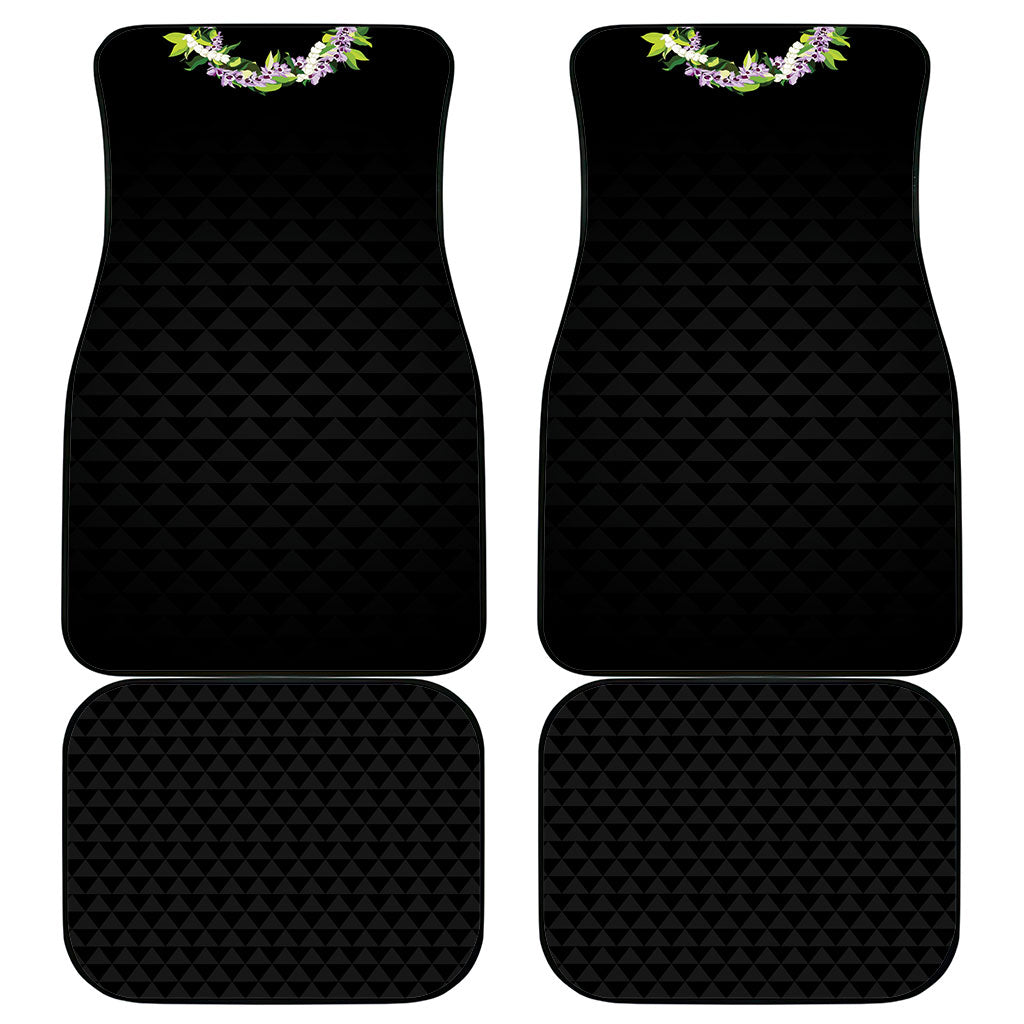Hawaii Statehood Day Car Mats Kakau Pattern With Maile Pikake Honohono Lei LT05 - Polynesian Pride