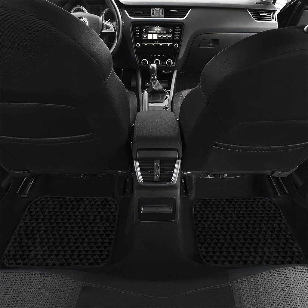 Hawaii Statehood Day Car Mats Kakau Pattern With Maile Pikake Honohono Lei LT05 Set 2pcs - Back Black - Polynesian Pride