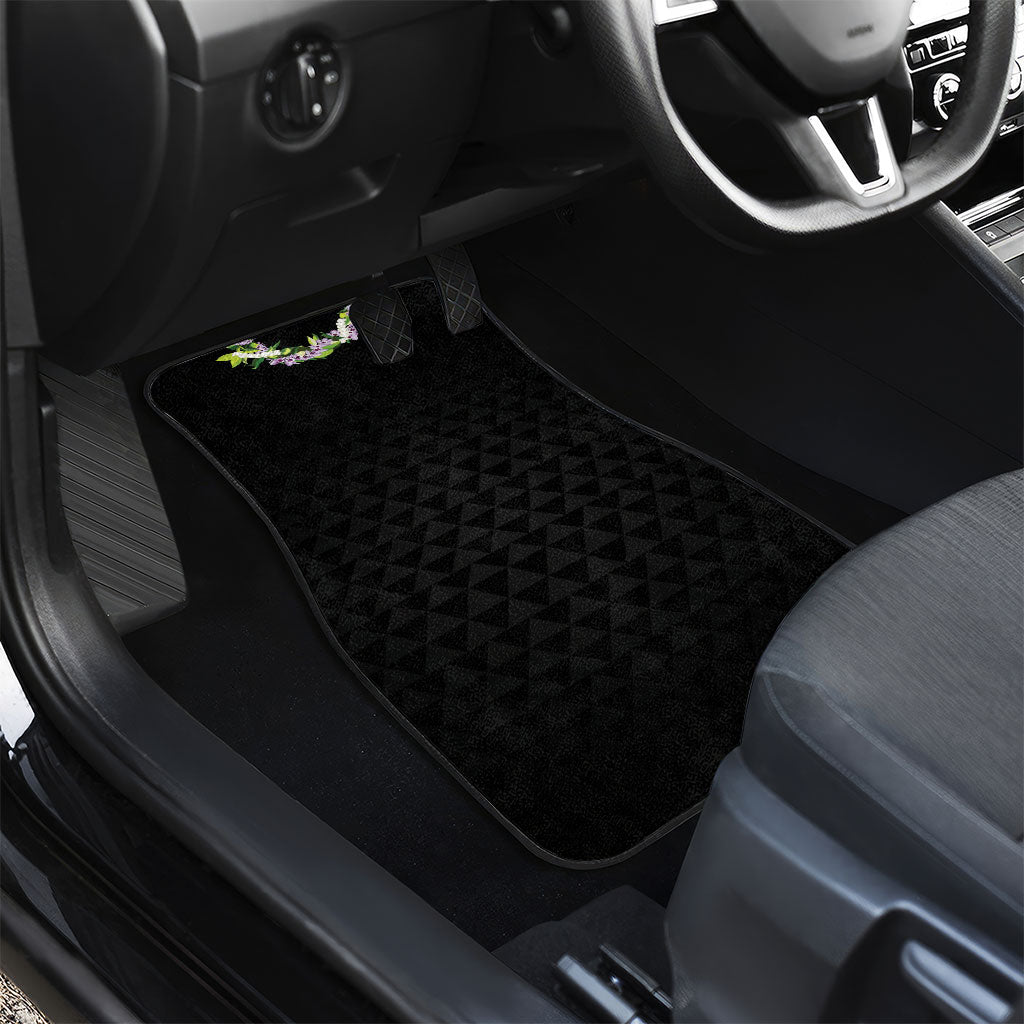 Hawaii Statehood Day Car Mats Kakau Pattern With Maile Pikake Honohono Lei LT05 - Polynesian Pride