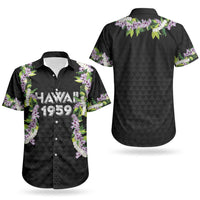 Hawaii Statehood Day Couples Matching Off Shoulder Maxi Dress and Hawaiian Shirt Kakau Pattern With Maile Pikake Honohono Lei LT05 - Polynesian Pride