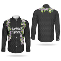 Hawaii Statehood Day Couples Matching Short Sleeve Bodycon Dress and Long Sleeve Button Shirt Kakau Pattern With Maile Pikake Honohono Lei LT05 - Polynesian Pride