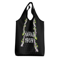 Hawaii Statehood Day Grocery Bag Kakau Pattern With Maile Pikake Honohono Lei LT05 - Polynesian Pride