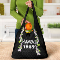 Hawaii Statehood Day Grocery Bag Kakau Pattern With Maile Pikake Honohono Lei LT05 - Polynesian Pride