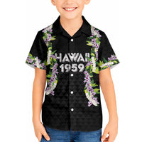 Hawaii Statehood Day Hawaiian Shirt Kakau Pattern With Maile Pikake Honohono Lei LT05 - Polynesian Pride