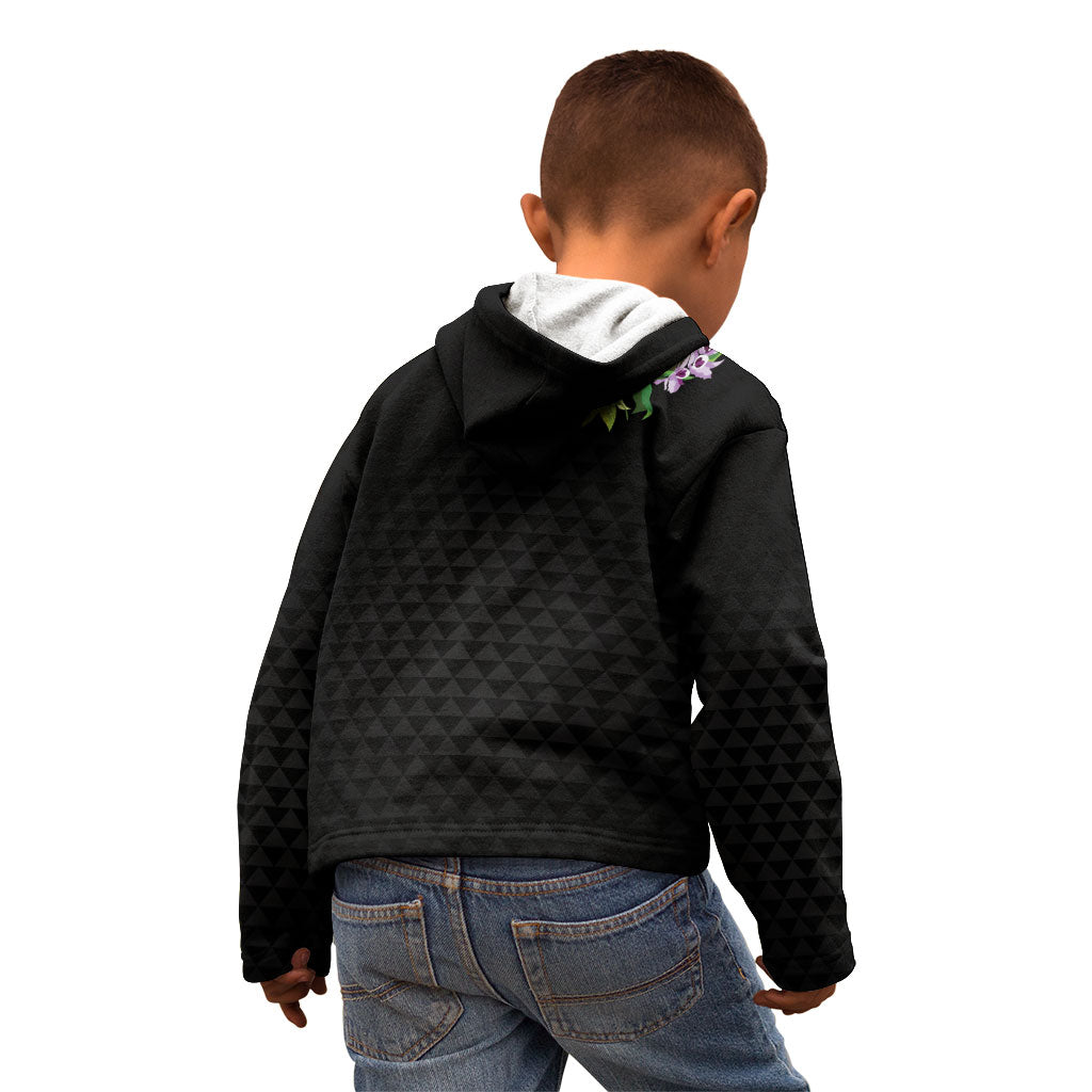 Hawaii Statehood Day Kid Hoodie Kakau Pattern With Maile Pikake Honohono Lei LT05 - Polynesian Pride