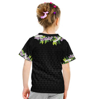Hawaii Statehood Day Kid T Shirt Kakau Pattern With Maile Pikake Honohono Lei LT05 - Polynesian Pride