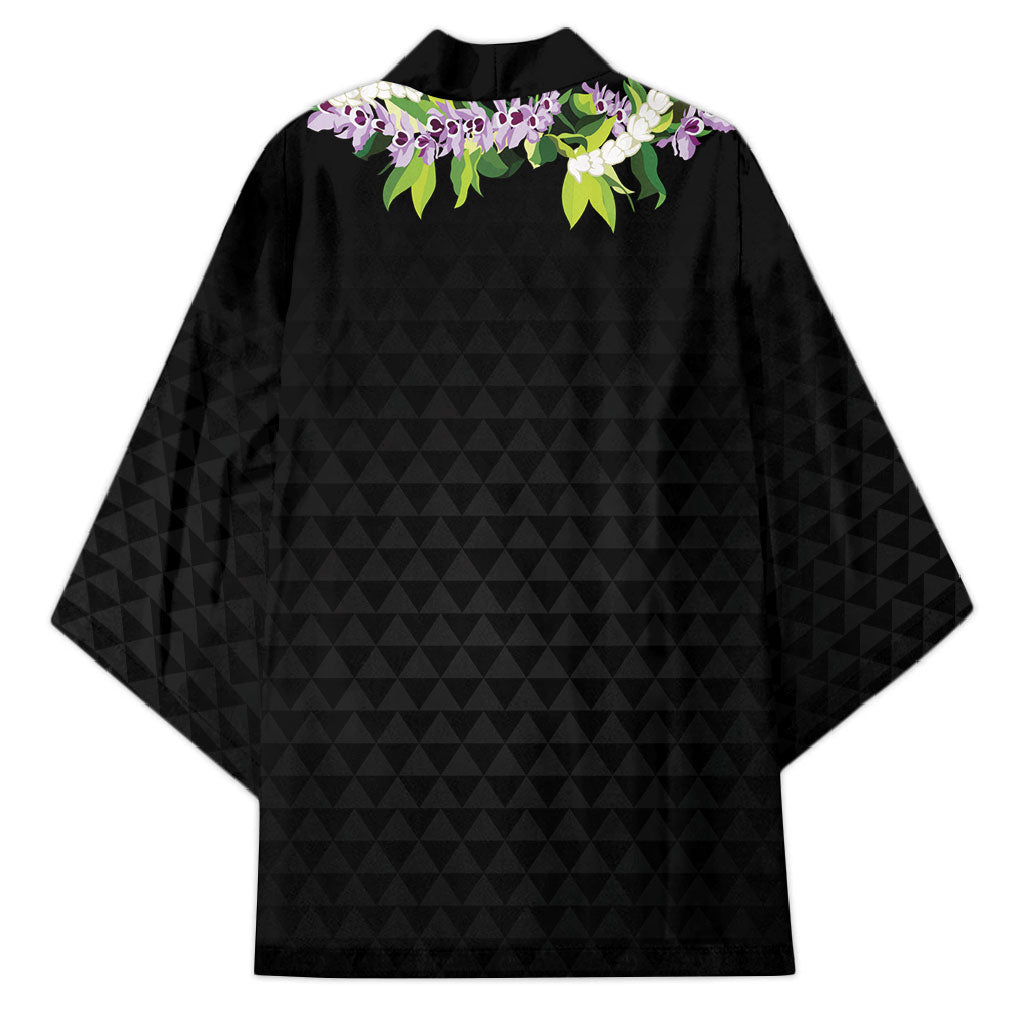 Hawaii Statehood Day Kimono Kakau Pattern With Maile Pikake Honohono Lei LT05 - Polynesian Pride
