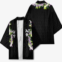 Hawaii Statehood Day Kimono Kakau Pattern With Maile Pikake Honohono Lei LT05 - Polynesian Pride