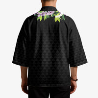 Hawaii Statehood Day Kimono Kakau Pattern With Maile Pikake Honohono Lei LT05 - Polynesian Pride
