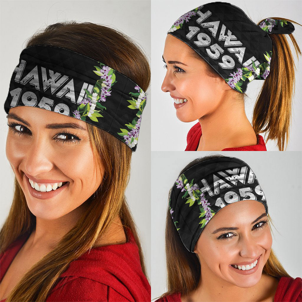 Hawaii Statehood Day Neck Gaiter Kakau Pattern With Maile Pikake Honohono Lei LT05 - Polynesian Pride