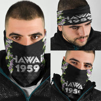 Hawaii Statehood Day Neck Gaiter Kakau Pattern With Maile Pikake Honohono Lei LT05 - Polynesian Pride