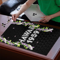 Hawaii Statehood Day Puzzle Kakau Pattern With Maile Pikake Honohono Lei LT05 - Polynesian Pride
