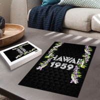 Hawaii Statehood Day Puzzle Kakau Pattern With Maile Pikake Honohono Lei LT05 - Polynesian Pride