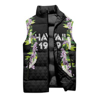 Hawaii Statehood Day Sleeveless Puffer Jacket Kakau Pattern With Maile Pikake Honohono Lei LT05 - Polynesian Pride