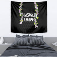Hawaii Statehood Day Tapestry Kakau Pattern With Maile Pikake Honohono Lei LT05 - Polynesian Pride