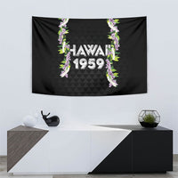 Hawaii Statehood Day Tapestry Kakau Pattern With Maile Pikake Honohono Lei LT05 - Polynesian Pride