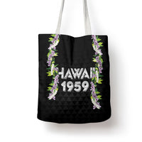 Hawaii Statehood Day Tote Bag Kakau Pattern With Maile Pikake Honohono Lei LT05 - Polynesian Pride