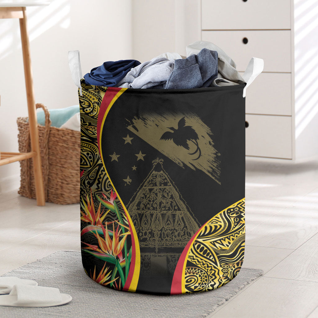 Papua New Guinea Hapi De Bilong Indipendens Laundry Basket Special Style LT05 Black - Polynesian Pride