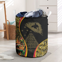 Papua New Guinea Hapi De Bilong Indipendens Laundry Basket Special Style LT05 Black - Polynesian Pride