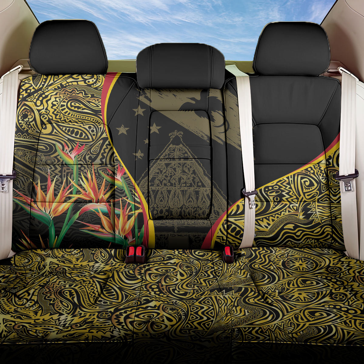 Papua New Guinea Hapi De Bilong Indipendens Back Car Seat Cover Special Style LT05 One Size Black - Polynesian Pride