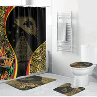 Papua New Guinea Hapi De Bilong Indipendens Bathroom Set Special Style LT05 Bathroom Set (4 pcs) Black - Polynesian Pride