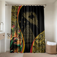 Papua New Guinea Hapi De Bilong Indipendens Bathroom Set Special Style LT05 Shower Curtain Only Black - Polynesian Pride