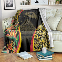 Papua New Guinea Hapi De Bilong Indipendens Blanket Special Style LT05 Black - Polynesian Pride